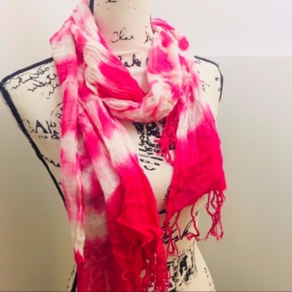 Accessories - Pink & White Tie Dye Knit Scarf Accessories - Pink & White Tie Dye Knit Scarf